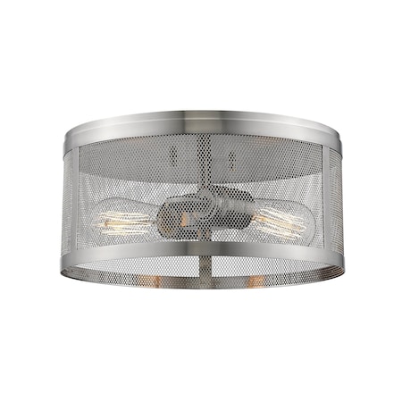 Meshsmith 2 Light Flush Mount, Brushed Nickel